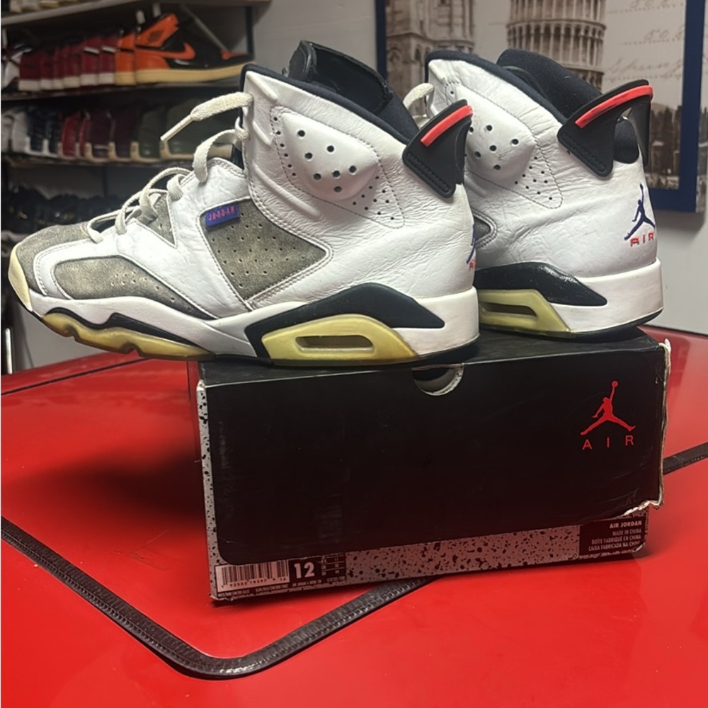 Jordan White Black Red Retro High-Top Sneakers